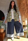 Annie 1972 Point Collar Smock Blouse Sage & Olive